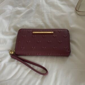 Betsey Johnson Mauve Heart Wristlet